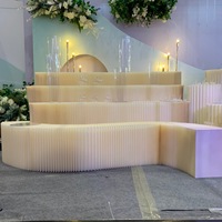 Table à gâteaux pliante en papier kraft, décoration de colonne romaine, décoration de mariage, support d'affichage de fond