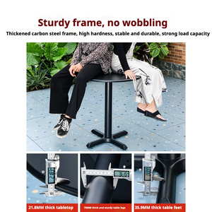 Ensemble de meubles de <span class=keywords><strong>jardin</strong></span>, <span class=keywords><strong>table</strong></span> et chaises de design moderne pour l'extérieur, <span class=keywords><strong>petite</strong></span> <span class=keywords><strong>table</strong></span> basse pour balcon, une <span class=keywords><strong>table</strong></span> et deux chaises - Product Image 3