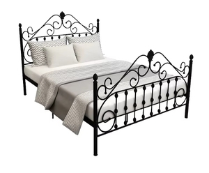 Thiết Kế Hiện Đại Cổ Điển Châu Âu Phong Cách Kim Loại Mạnh Mẽ Giường Kích Thước Duy Nhất Nữ Hoàng Thép Giường Tròn Khung Giá Rẻ Giá Màu Đen - Product Image 1