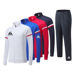 Tuta da <span class=keywords><strong>calcio</strong></span> di alta qualità con Logo personalizzato giacca da allenamento pantaloni sportivi giacca con cerniera completa Set maglione tuta - Product Image 2