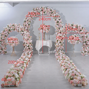 Arche de fleurs en soie pour mariage, arrangement d'arche de mariage artificielle avec structure métallique, décoration d'événements - Product Image 6