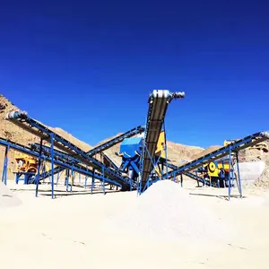 Linha de produção estacionária de triturador de pedra calcária mandíbula/impacto/triturador de cone máquina trituradora de pedra em pequena escala 50t/h