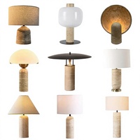 Lampe de table avec abat-jour en pierre, style nordique, design de luxe, vintage, lampe de chevet, 220V
