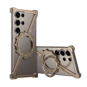 Custodia rimovibile per telefono senza cornice in alluminio per <span class=keywords><strong>Samsung</strong></span> S22 S23 S24 S24 Ultra <span class=keywords><strong>360</strong></span> ° supporto di rotazione magnetica in metallo per paraurti antiurto - Product Image 1