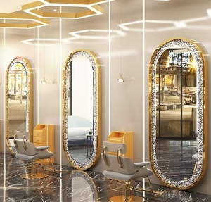 Nouveau Miroir LED Mural Grand Format Doré pour Salon de Coiffure et Maquillage - Collection 2025 - Vente Flash - Product Image 5