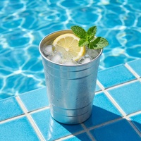 Gobelets en aluminium réutilisables écologiques biodégradables sans BPA de 16 oz, 100 % recyclables, pour boissons froides, fêtes, camping en plein air