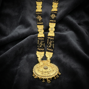 Wholesale 24K Micro Gold Forming AD Stone Mangalsutra, Traditional Wedding Jewelry, AD Stone Long Mangalsutra With Big Pendant. - Product Image 1