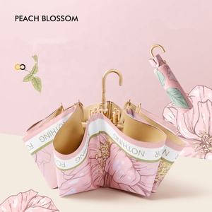 Sombrilla de protección UV parasol portátil ligera francesa sol y lluvia a prueba de viento <span class=keywords><strong>bloqueador</strong></span> UV para mujeres niñas niños - Product Image 1