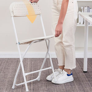 Eco-friendly Modern Garden Outdoor Simple Metal <strong>Folding</strong> Plastic <strong>Chair</strong> <strong>White</strong> <strong>Folding</strong> <strong>Chairs</strong> for Wedding Party Events - Product Image 2