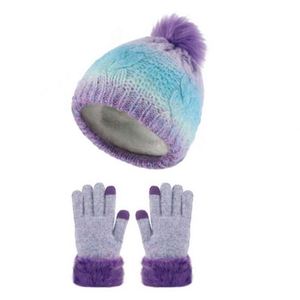 Vente en gros de bonnets d'hiver pour enfants, bonnets tricotés pour enfants, bonnets à pompon pour bébés, ensemble de bonnets et de gants - Product Image 5