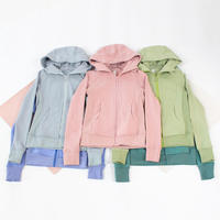 Veste de yoga zippée à capuche en polaire pour femme, nouvelle collection hiver 2025, respirante et sans coutures, technique lavée – Meilleure vente