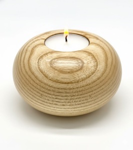 Round Wooden Handmade <b>Tea</b> <b>Light</b> <b>Holder</b> for Home Decor Dining Tables Meditation Spaces Christmas & Easter Universal Art Creation - Product Image 1