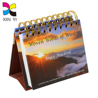 Calendrier de bureau personnalisé de petite taille avec citations inspirantes quotidiennes sur 365 jours, reliure spirale