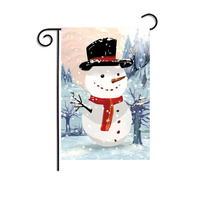 Drapeau de jardin rectangulaire personnalisé 30*45cm, impression design, décoration de Noël, Père Noël, bonhomme de neige, pour extérieur, jardin, cadeau