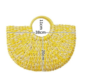 Vente en gros de <span class=keywords><strong>sac</strong></span> à main de plage en paille tissée pour l'été rétro pour femmes - Product Image 6
