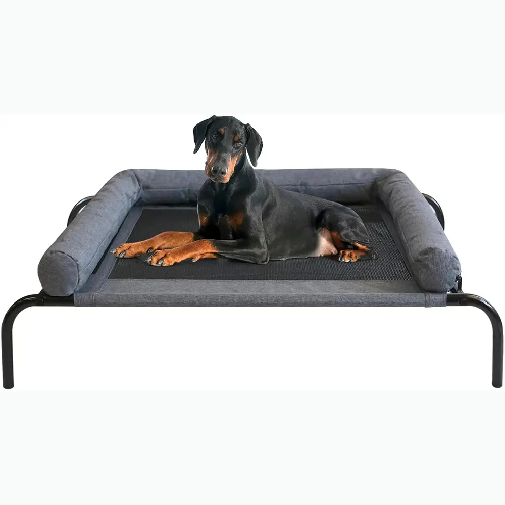 Almofada elevada para animais de estimação, cama de 48 polegadas com resfriamento, berço para cães pequenos, rede portátil para animais de estimação, interior e exterior