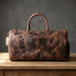 Sac de voyage en cuir véritable 100% personnalisé OEM ODM, léger, multifonctionnel, grand espace, style tendance, fermeture éclair - Product Image 1