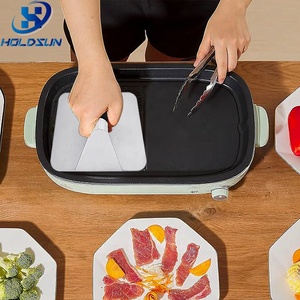 Ngoài trời thép không gỉ nhiệm vụ nặng nề Vỉ nướng thịt bít tết Burger patty Báo Chí hình chữ nhật với Silicone xử lý - Product Image 5