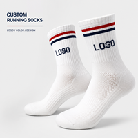 Chaussettes de course personnalisées avec logo, chaussettes athlétiques respirantes en maille avec soutien de la voûte plantaire et coussinets, chaussettes de sport OEM ODM