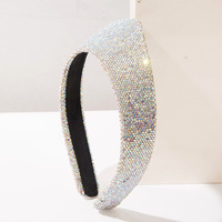 Serre-tête Saije Chime Style Baroque Rétro Européen et Américain, Géométrique en Forme d'Anneau, Entièrement Orné de Strass Étincelants