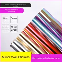 Lentille en PET de style moderne miroir de scène pour tapis de mariage autocollant adhésif pour mur et sol décalcomanie de couleur argent or blanc souple