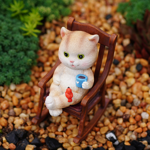 ของตกแต่งรูปสัตว์น่ารักสำหรับตกแต่งบ้าน สวน หรือโต๊ะทำงาน เช่น แมวการ์ตูน กระต่าย ตุ๊กตาหมีโยกเยก กบ - Product Image 6