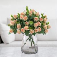 Kunstbloemenbundel Plastic Rozen, Kunstmatige Bloemen, Decoratie voor Thuis, Bruiloft, Valentijnsdag, 30cm, 20 stuks, Kartonnen doos, Kleur ZHE
