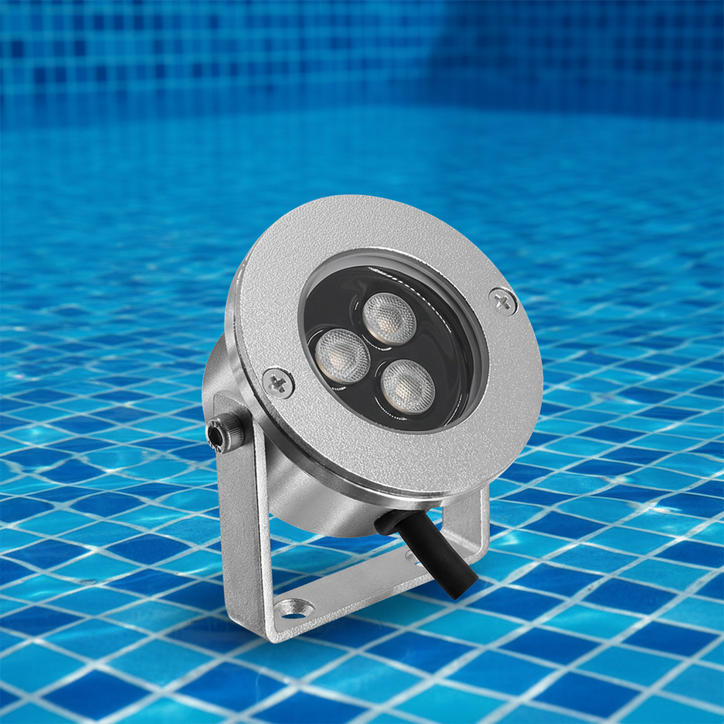 China Supplier's 316L Stainless Steel RGB LED Underwater Light Super Bright DMX512/RDM IP68 Waterproof Pool Lights