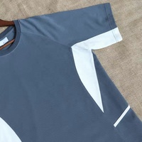 Ventes d'usine, t-shirt pour homme à manches courtes en coton piqué, logo personnalisable, patchwork, vente en gros, décontracté, extérieur, été, col rond
