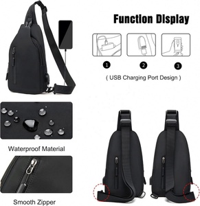 Wholesale Summer Fashion Single Shoulder <b>Crossbody</b> <b>Bag</b> USB Charging Custom Outdoor Large Capacity Men's Chest Logo High Quality - Product Image 4