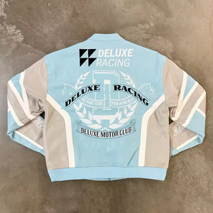 Custom High Quality Patchwork Embroidery Quilted Motorcycle Racing <strong>Car</strong> Vintage Leather <strong>Race</strong> <strong>Jackets</strong> Men - Product Image 3