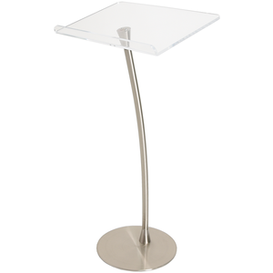 <span class=keywords><strong>Pupitre</strong></span> d'église moderne en acrylique transparent avec base carrée en métal pour sermons et discours - Product Image 2