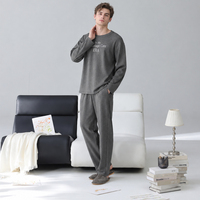 Ensemble de vêtements de nuit pour couple, extra doux et respirant, vêtements de nuit élastiques, pyjamas en coton personnalisés