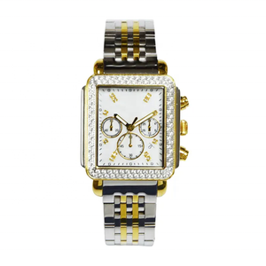 Meilleures ventes, <span class=keywords><strong>bracelet</strong></span> en acier inoxydable plaqué or jaune avec pierres CZ, index de diamant, montres de mode pour femmes, marque privée - Product Image 2