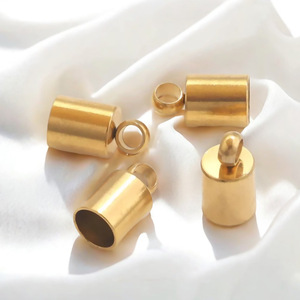 Wholesale DIY <b>Bracelet</b> Necklace Jewelry <b>Making</b> Accessories Stainless Steel Leather End Cap Pendant Clock <b>Bead</b> Chain End Caps - Product Image 4