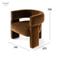 Fauteuil EKAR Harper Eclat - Fauteuil d'appoint en tissu moderne et luxueux pour la maison, le bureau et le salon