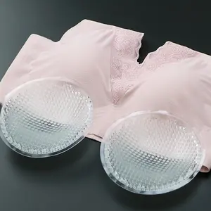Women Transparent Silicone Thin round Bra Inserts Invisible Backless Strapless Enhancers Breathable Bra Insert