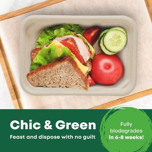 Boîte à bento récipient carré Sugee Canne à sucre pulpe bagasse récipient alimentaire avec couvercle - Product Image 6