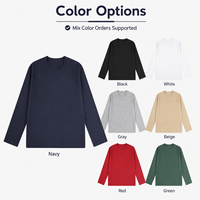 T-shirt à manches longues en coton 100% de 230 g/m², logo personnalisé, uni, bleu marine, surdimensionné, pour hommes et femmes, vente en gros