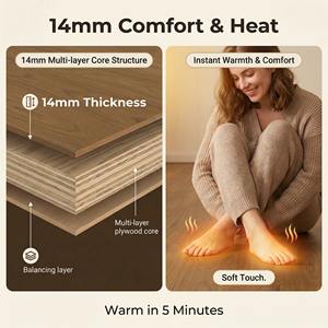 15mm 다크 월넛 바닥재 - 크로스 코어, 솔리드 코어 대형 일체형 판재, 바닥 난방용 침실용 내열성 - Product Image 3