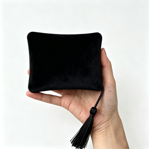 Premium Hotsale Eco-conscious Rectangle Velvet Tassel Handmade Customized Color Jewelry <b>Bag</b> Perfect for Bridal <b>Shower</b> Engagement - Product Image 2