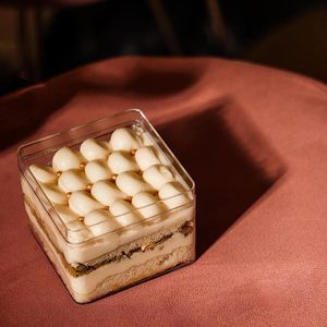 Popular PS <b>Clear</b> Plastic Tiramisu Dessert <b>Box</b> with Lid Plastic <b>Cake</b> Container for Dessert Cookie - Product Image 6