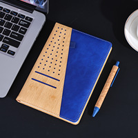 Coffret Cadeau Carnet d'Affaires Personnalisé avec Logo, Journal en Cuir PU de Luxe, Reliure Collée, Stylo en Bambou, Cadeaux Promotionnels d'Entreprise