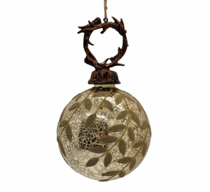 Elegante Bola de Navidad de Cristal Verde <span class=keywords><strong>Mercurio</strong></span> con Bordado de Hojas Doradas, Perfecta para el Árbol de Navidad, Ideal para Compras al por Mayor - Product Image 4