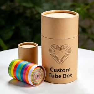 Boîte ronde en papier kraft brun écologique avec couvercle scellé, tube d'emballage cylindrique portable pour le rangement des pinceaux à aquarelle - Product Image 5