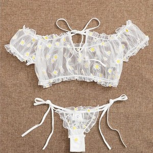 Sexy BH & Slip Set Dessous Ultra dünne durchsichtige sexy Floral Lace Under wire Set BH - Product Image 4