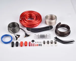 Kit de cables de amplificador de audio para coche instalación roja 0GA China cable de audio para coche fábrica hecha a medida OFC /CCA Kit de cableado de amplificador de coche