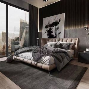 GEDO Custom Modern Queen King Full-Size <span class=keywords><strong>letto</strong></span> imbottito <span class=keywords><strong>in</strong></span> <span class=keywords><strong>legno</strong></span> con cassetti portaoggetti e testiera nella fondina - Product Image 3