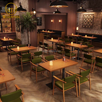 Chaises et tables de restaurant modernes en bois massif RuanMin avec banquettes en cuir PU pour hôtels, bars et restaurants haut de gamme