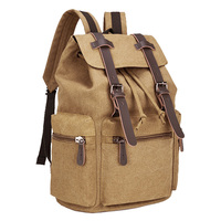 Sac à dos en toile durable, bretelles vintage, pochette à cordon portable pour l'extérieur, sac d'école tendance pour les voyages et l'été
